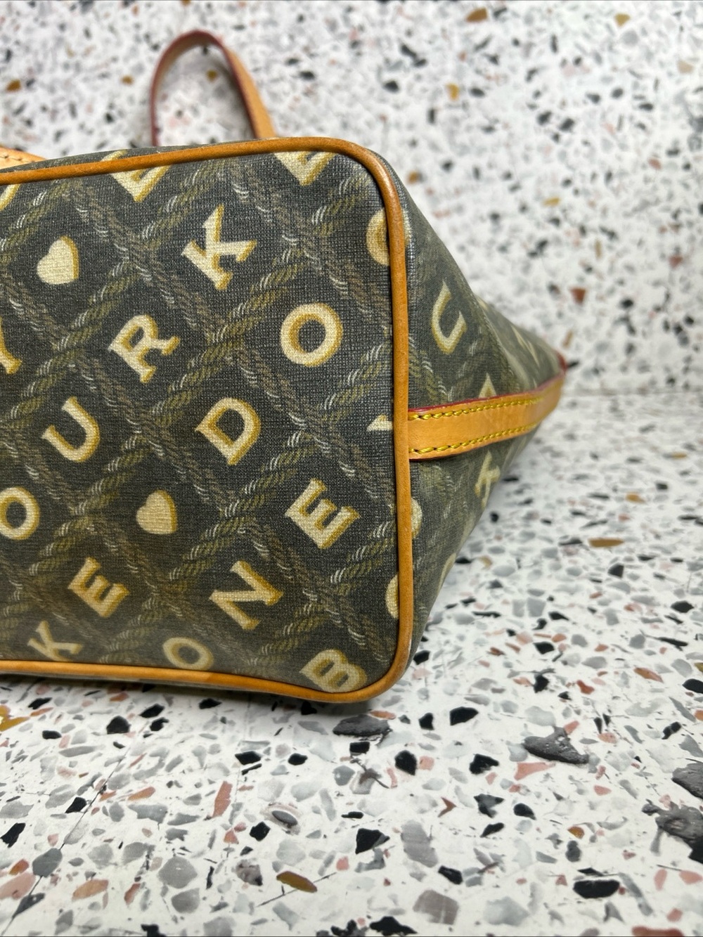 Dooney And Bourke East West Tote Y2K-era "Crossword" or "It" Collection - Picture 13 of 16